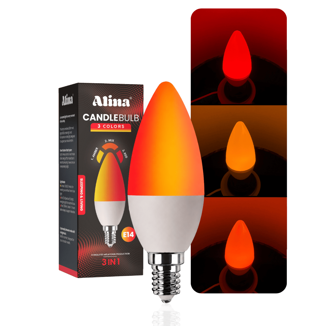 3 Kleuren Kaars Lamp E14 - Alinastore