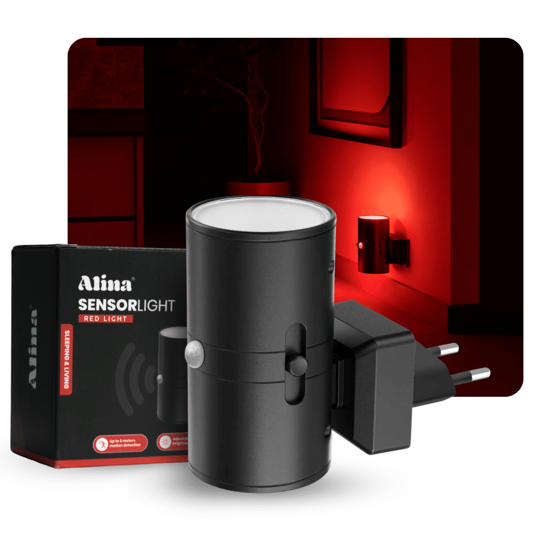 Rotlicht-Sensorlampe Schwarz - Alinastore