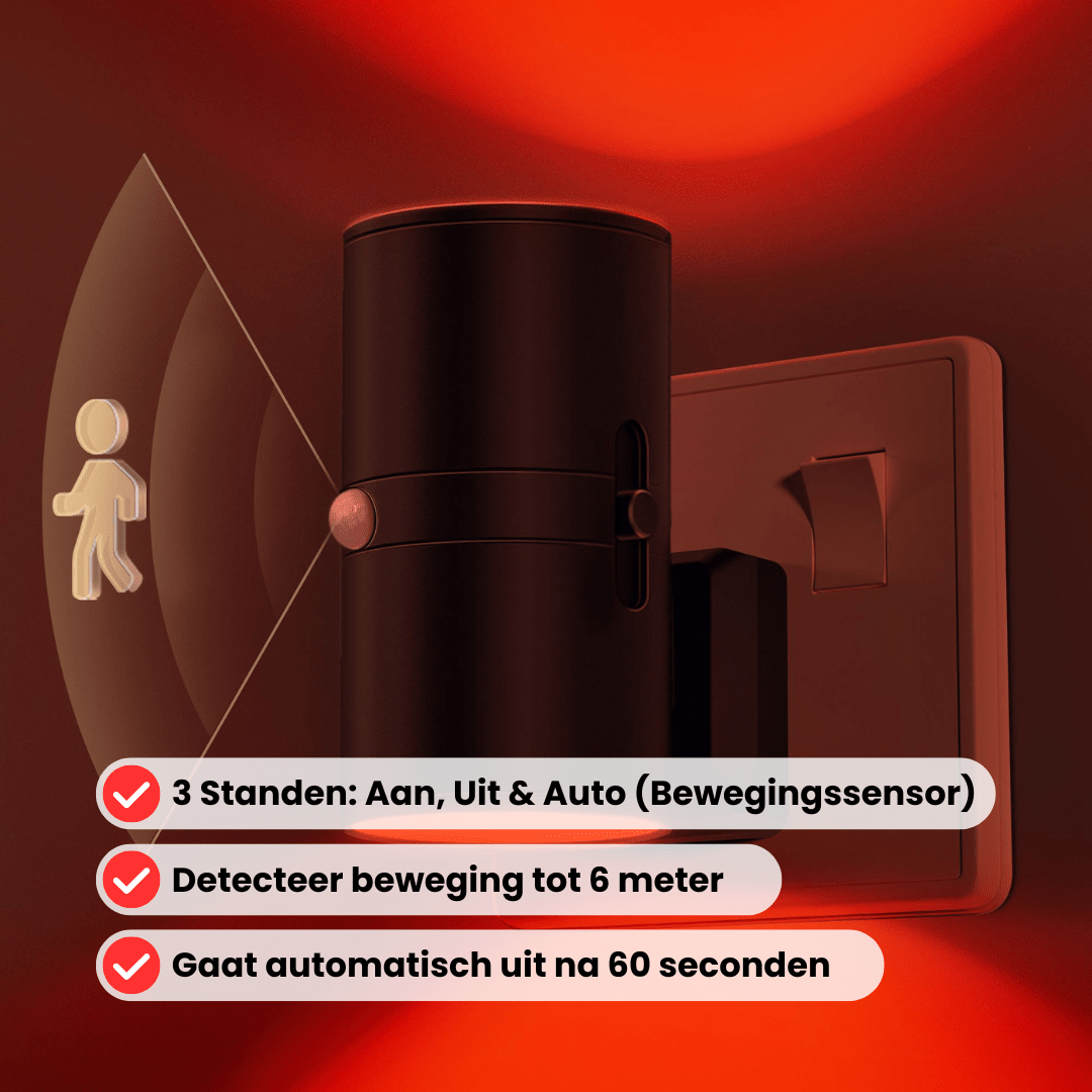 Rotlicht-Sensorlampe Schwarz - Alinastore